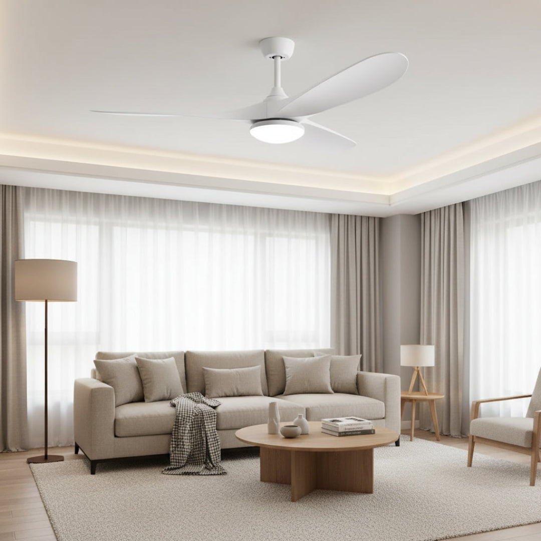 Wooden Ceiling Fan with Light – Reversible Motor