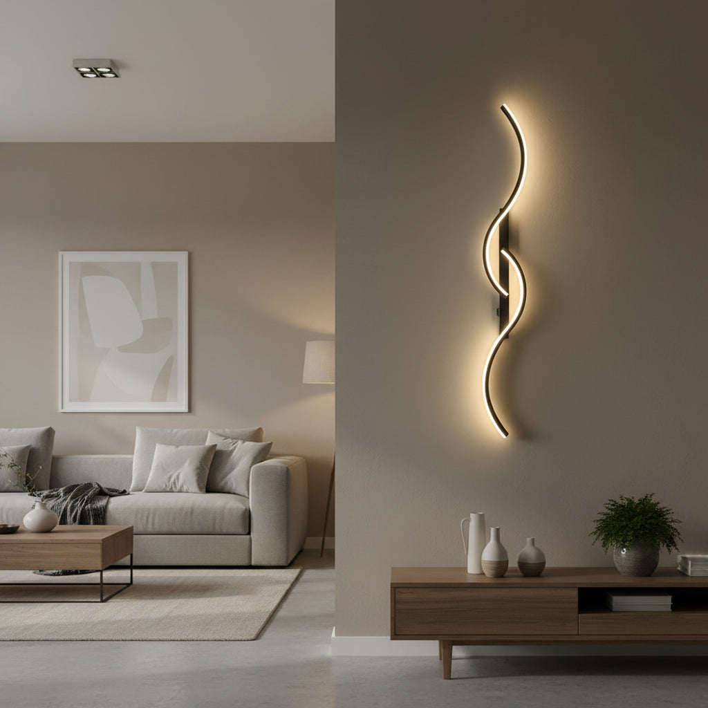 Modern LED Wall Lamp – Slim Strip Light with Remote Dimming for Bedroom & Living Room
