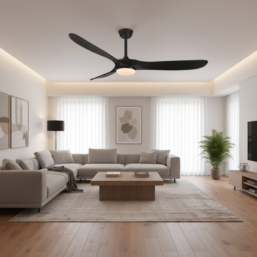 Wooden Ceiling Fan with Light – Reversible Motor