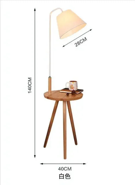 Nordic Wood Floor Lamp – Modern LED Standing Light for Living Room & Bedroom