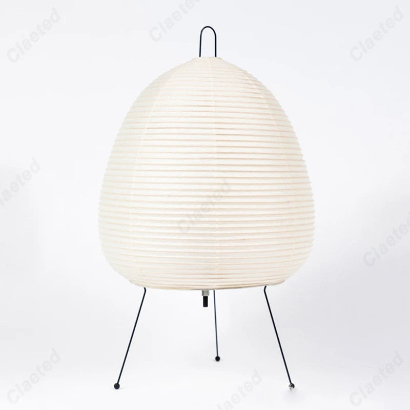 Japanese Rice Paper Table Lamp – Tripod LED Lantern for Bedroom & Living Room