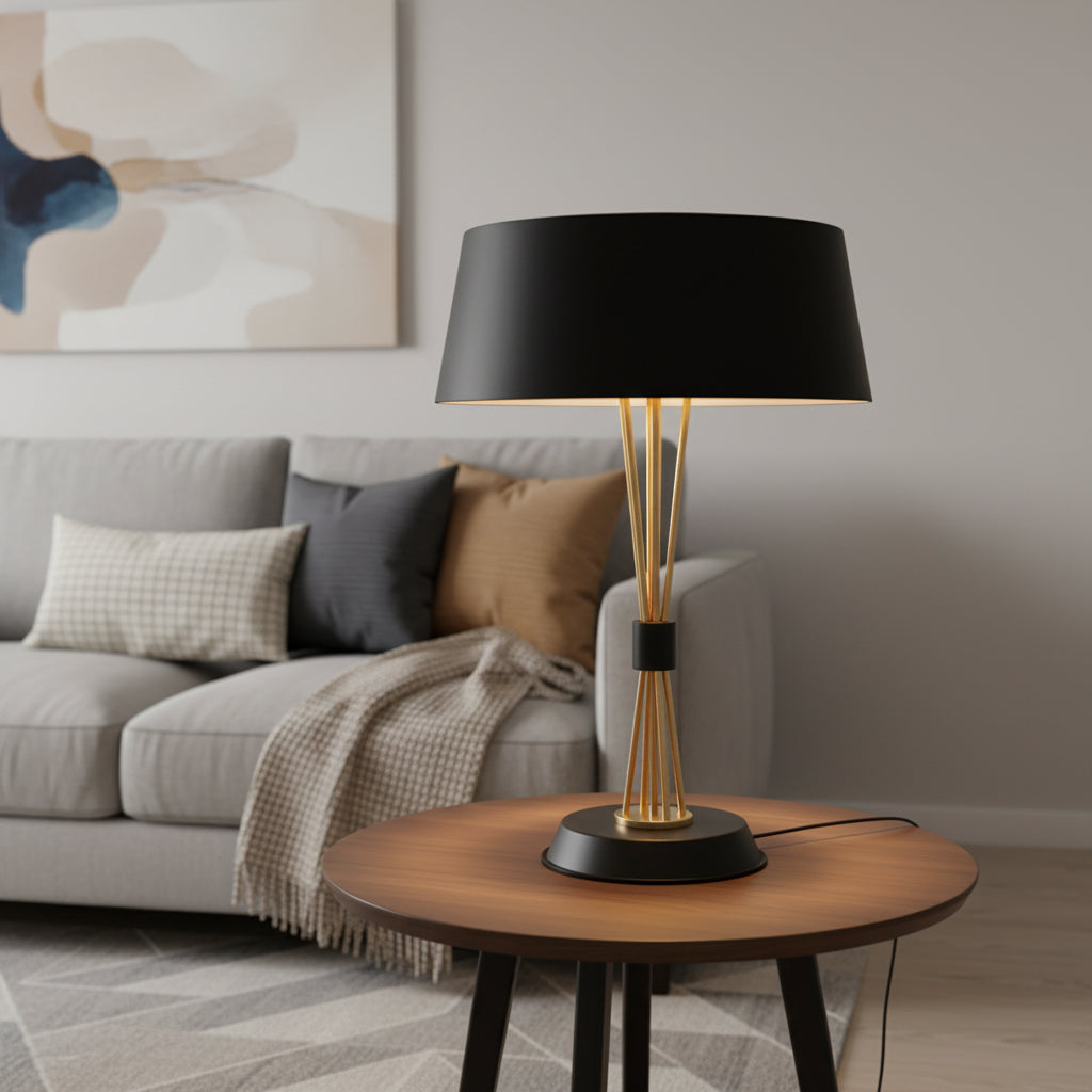 Nordic Table Lamp – Fabric Shade LED Light