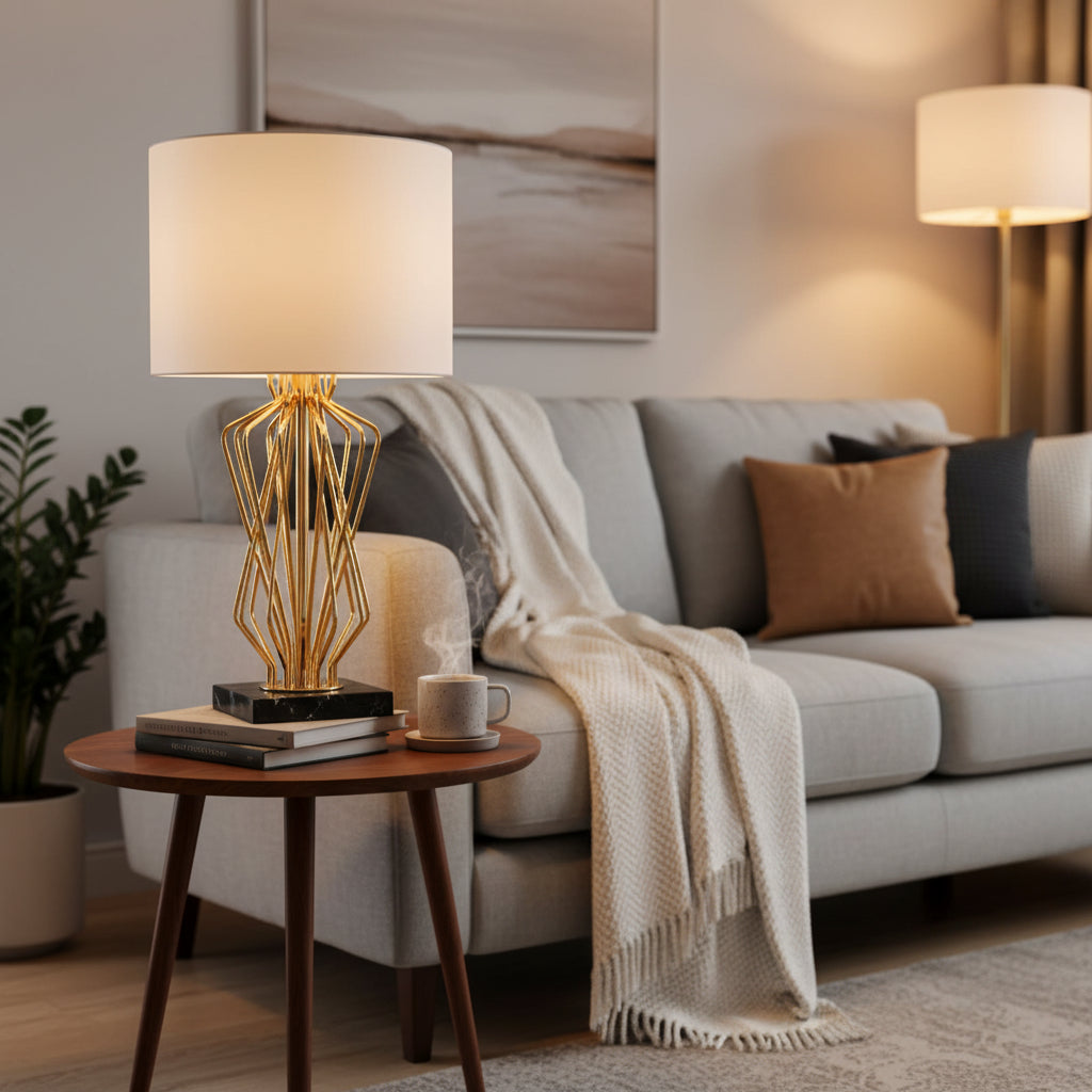 Nordic Table Lamp – Fabric Shade LED Light