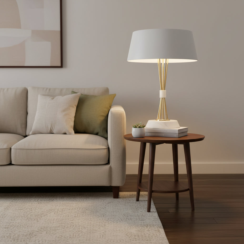 Nordic Table Lamp – Fabric Shade LED Light