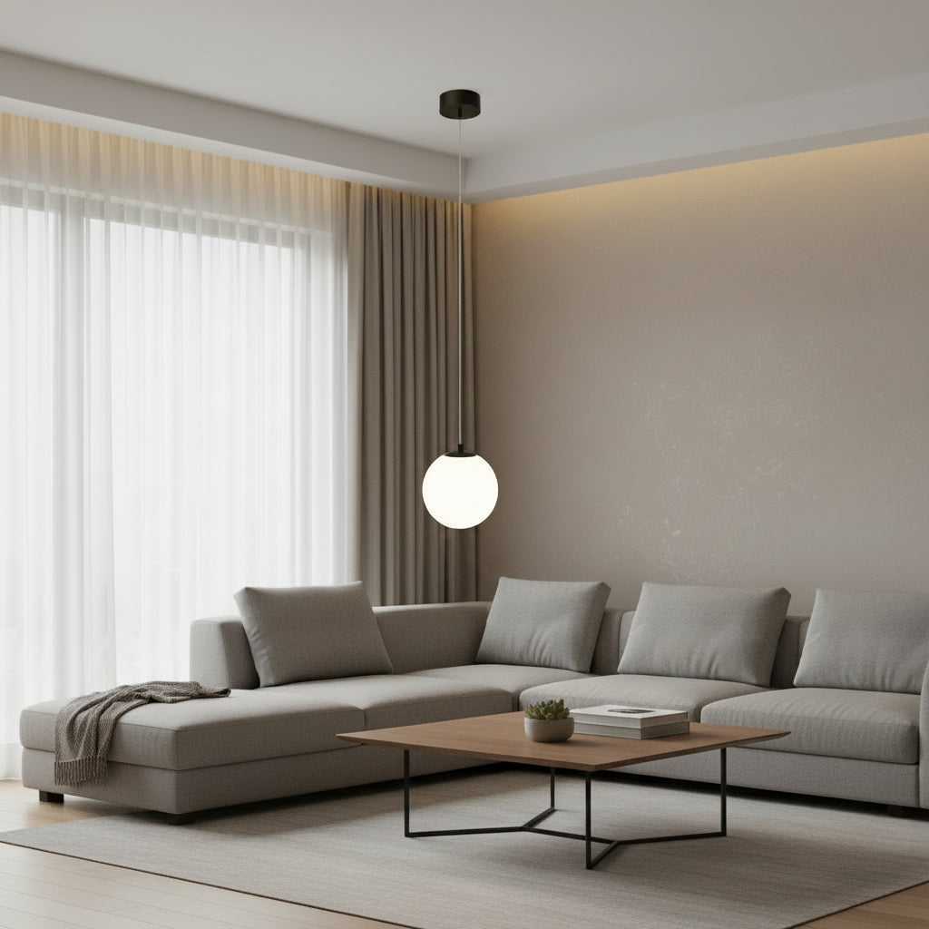 Glass LED Pendant Light – Modern Dining Room Hanging Lamp