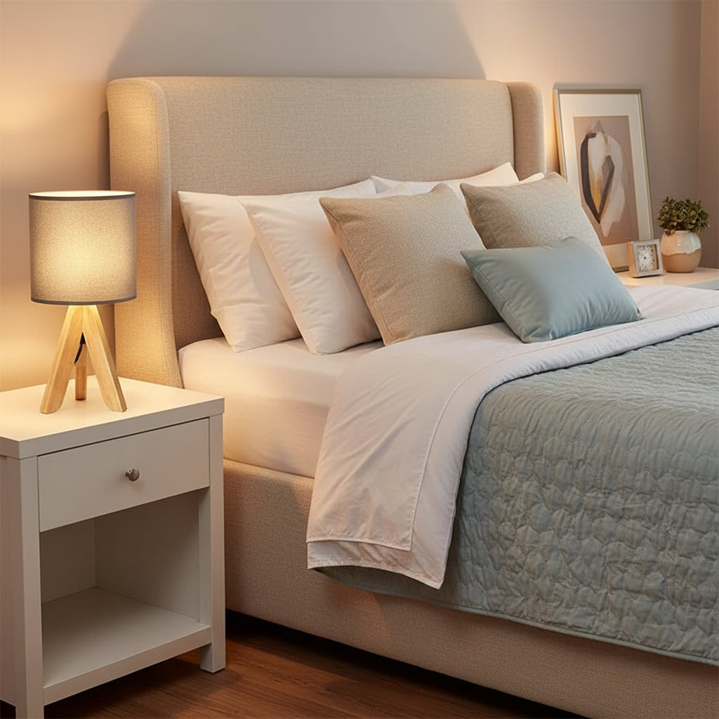 Wooden Table Lamp – Nordic Bedside Light