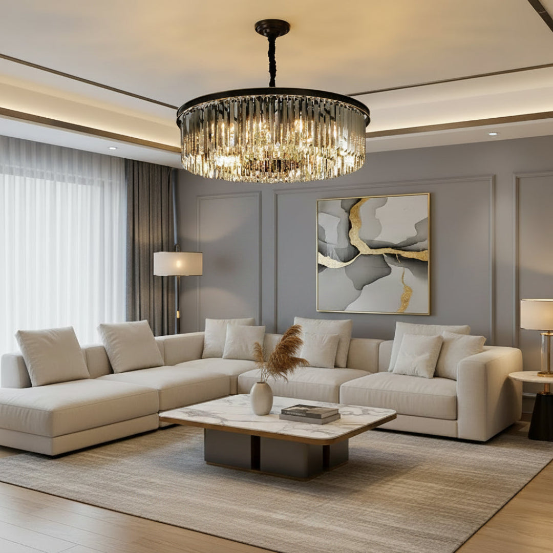 Nordic Crystal LED Chandelier – Modern Ceiling Light