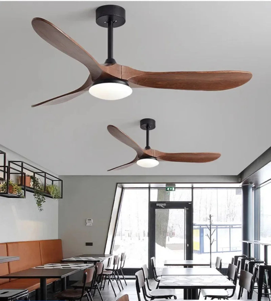 Wooden Ceiling Fan with Light – Reversible Motor
