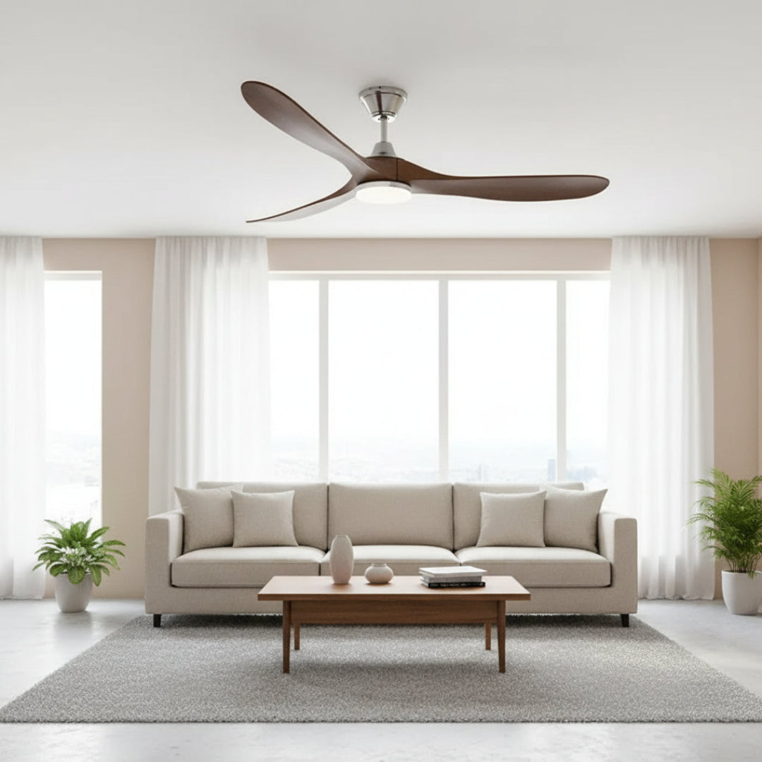 Wooden Ceiling Fan with Light – Reversible Motor