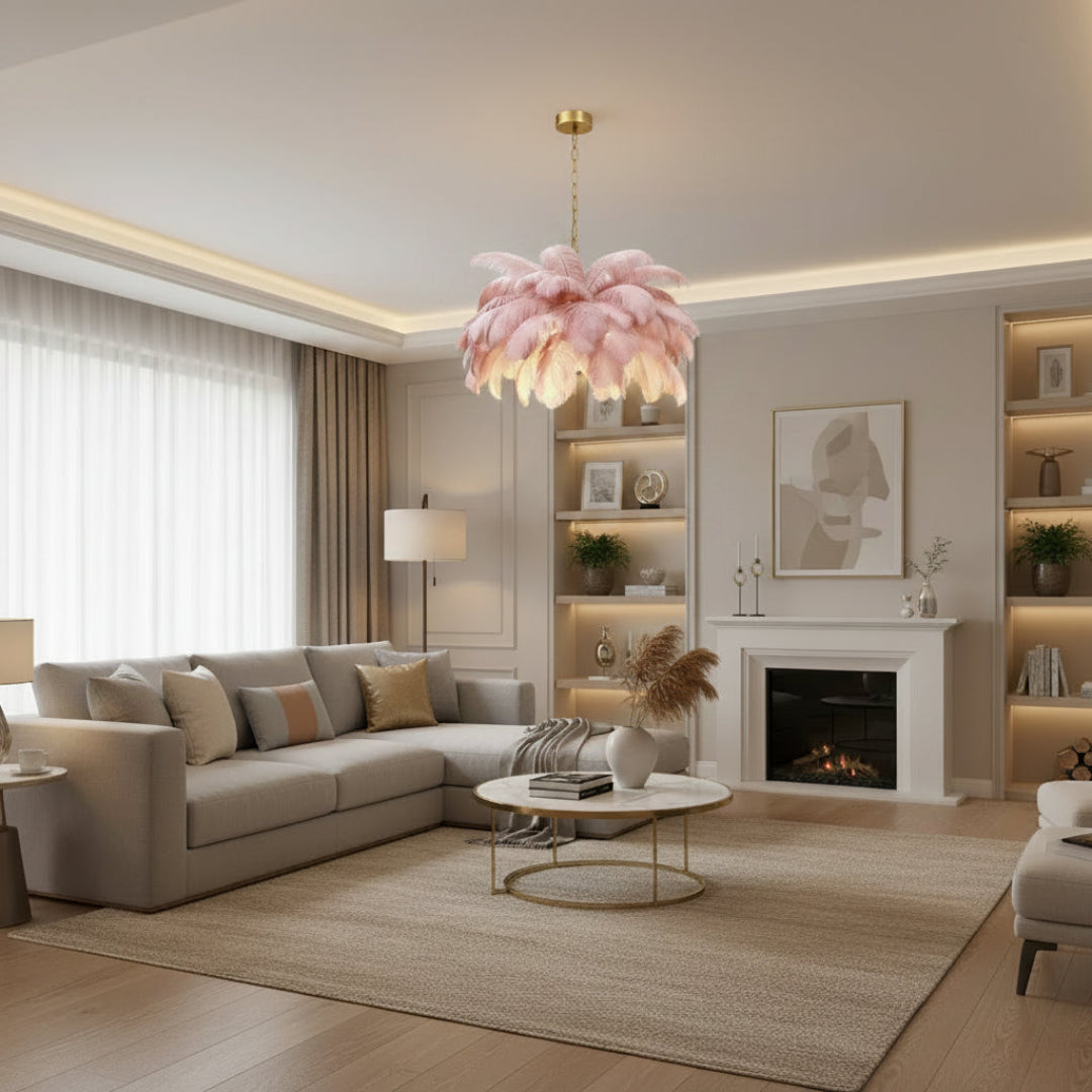 Feather Chandelier Ceiling Light – LED Pendant