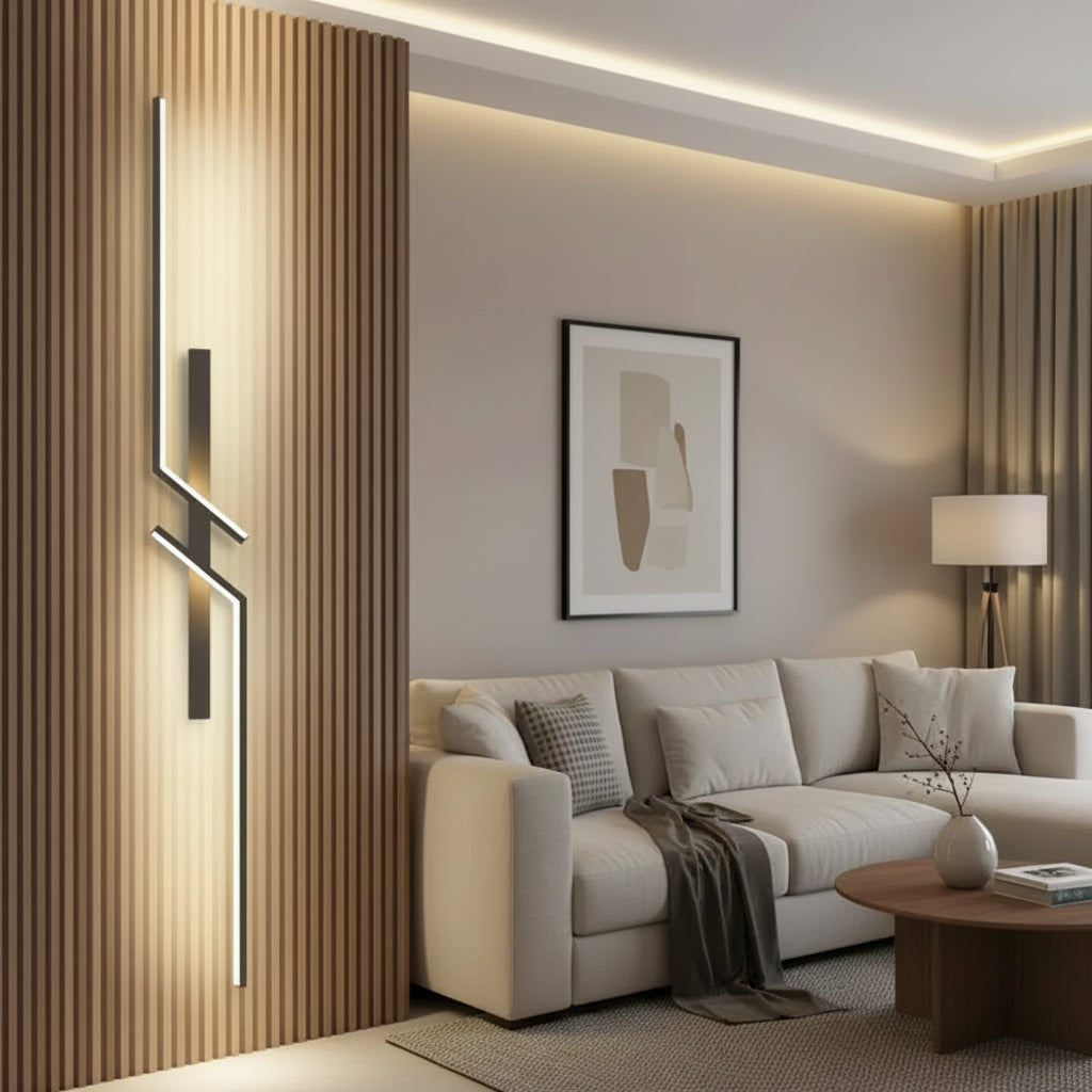 Modern LED Wall Lamp – Slim Strip Light with Remote Dimming for Bedroom & Living Room