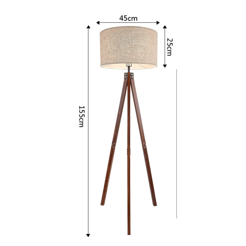 Nordic Wood Floor Lamp – Modern LED Standing Light for Living Room & Bedroom