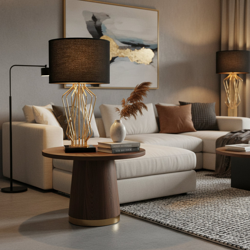 Nordic Table Lamp – Fabric Shade LED Light