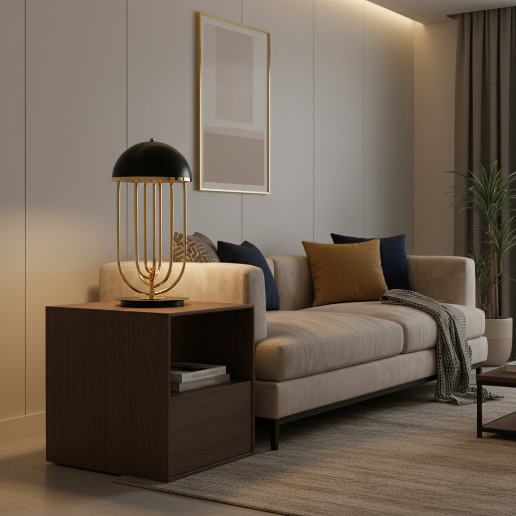 Nordic Table Lamp – Fabric Shade LED Light