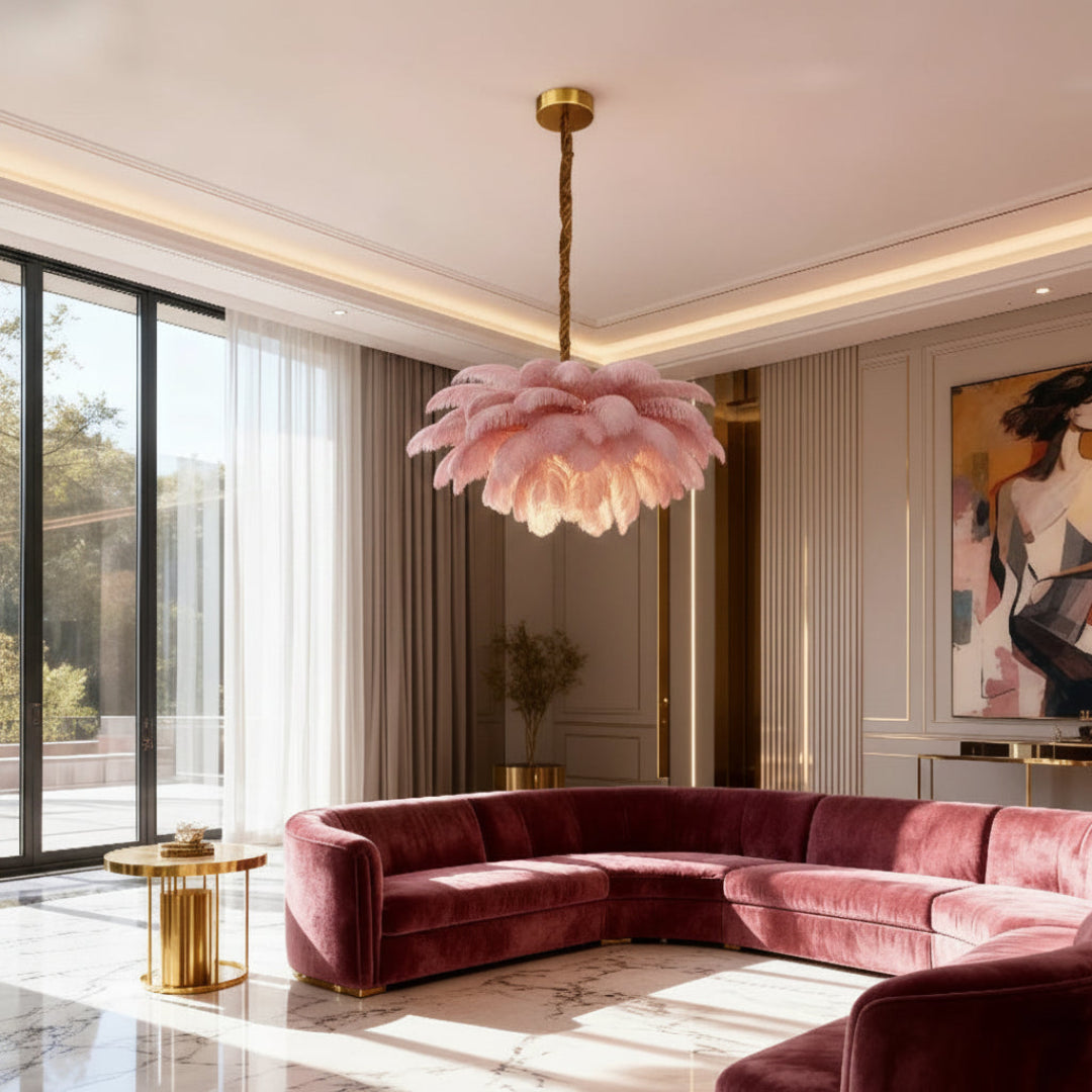 Feather Chandelier Ceiling Light – LED Pendant