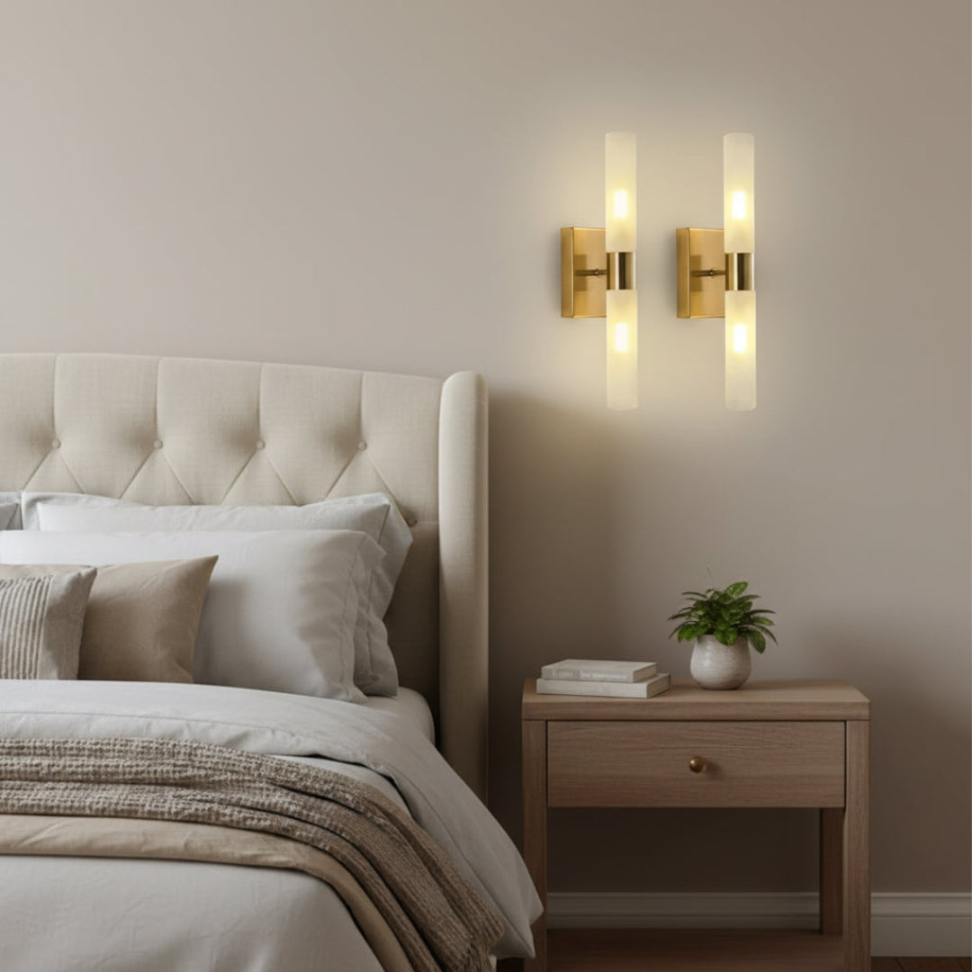 Modern White Glass LED Wall Lamp – Decorative Ambient Wall Light