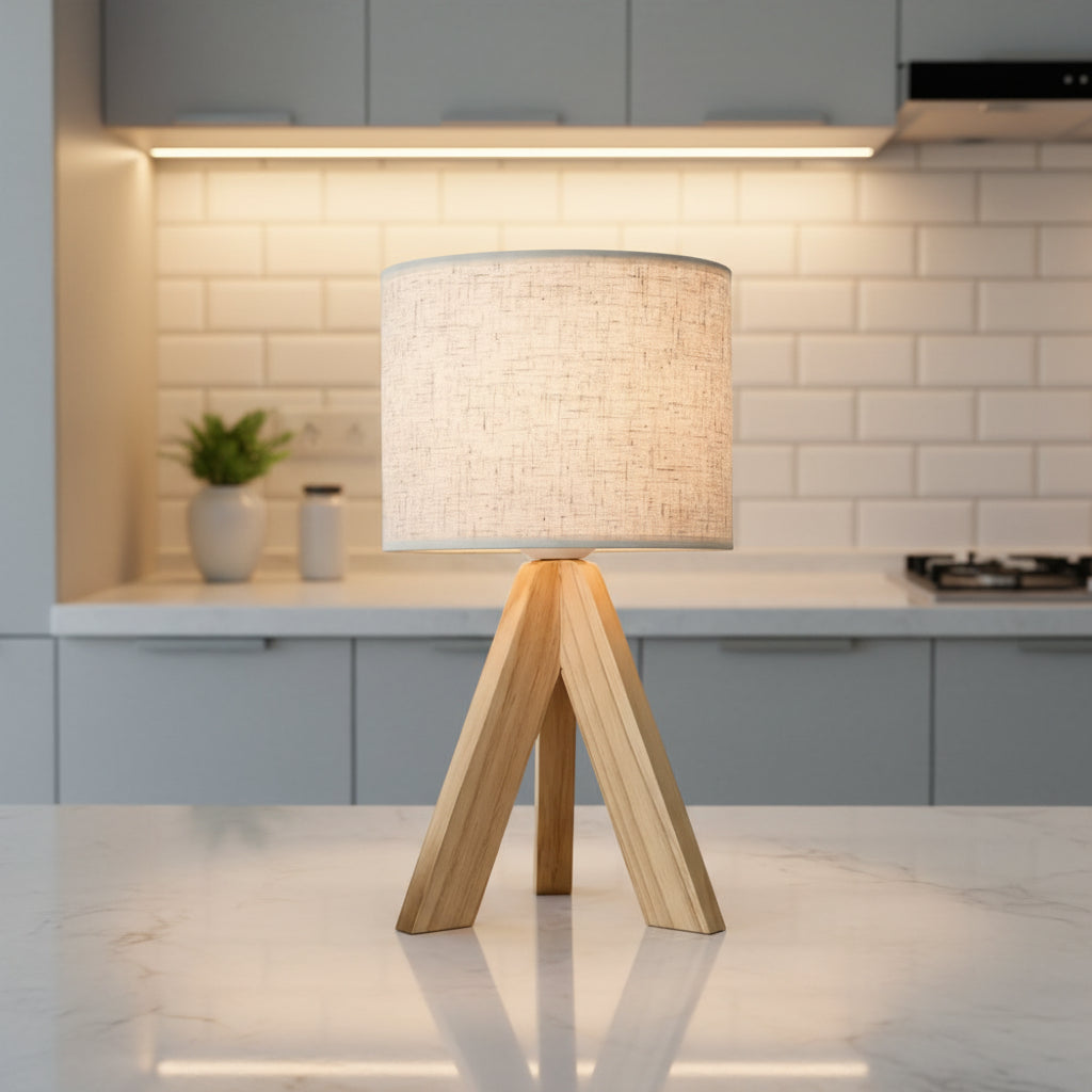 Wooden Table Lamp – Nordic Bedside Light