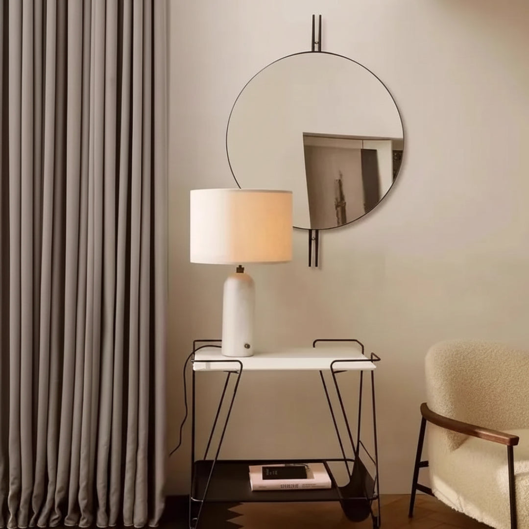 Nordic Marble Table Lamp – Minimalist Bedside & Reading Light for Bedroom & Hotel Decor