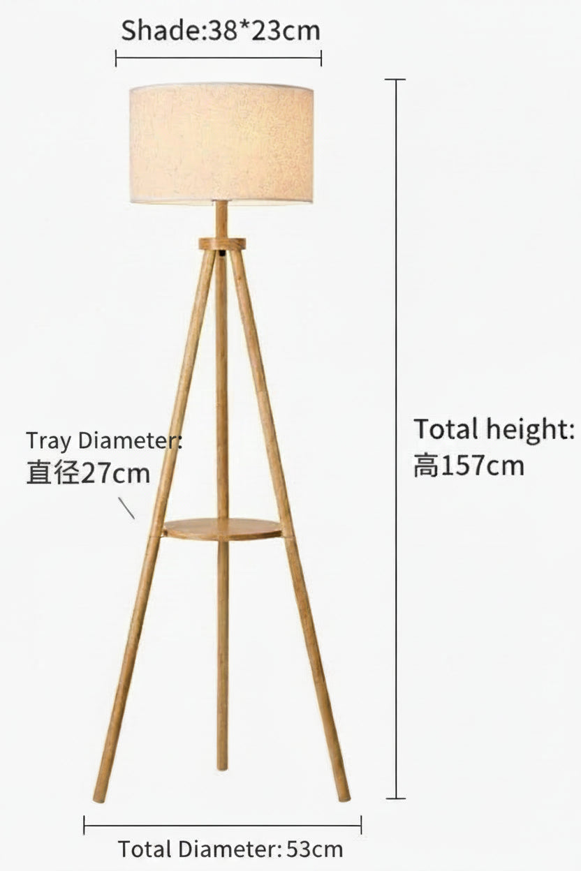 Nordic Wood Floor Lamp – Modern LED Standing Light for Living Room & Bedroom
