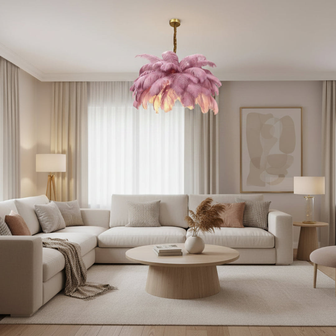 Feather Chandelier Ceiling Light – LED Pendant
