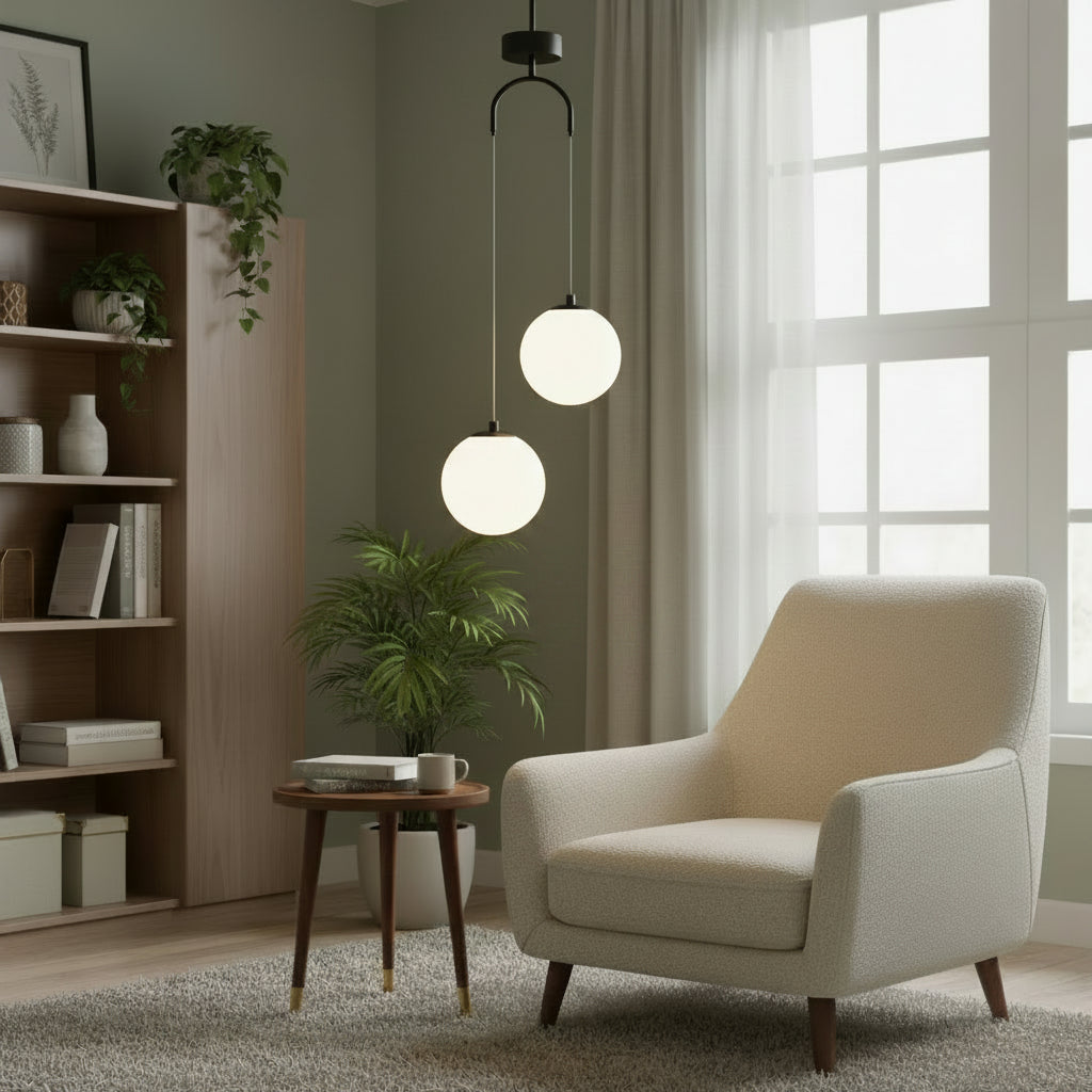Glass LED Pendant Light – Modern Dining Room Hanging Lamp