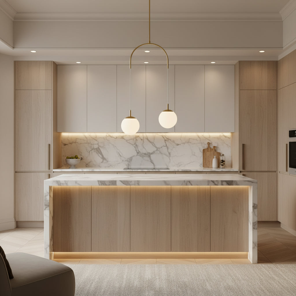 Glass LED Pendant Light – Modern Dining Room Hanging Lamp
