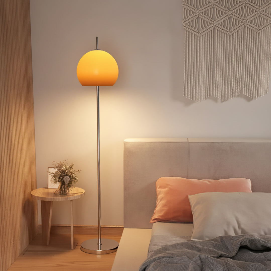 French Cream Retro Lamp – Glass Vertical Ambient Desk Light for Living Room & Bedroom
