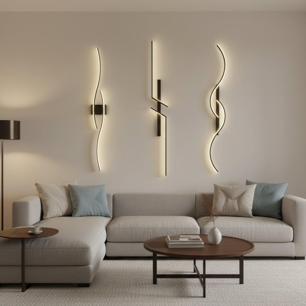 Modern LED Wall Lamp – Slim Strip Light with Remote Dimming for Bedroom & Living Room