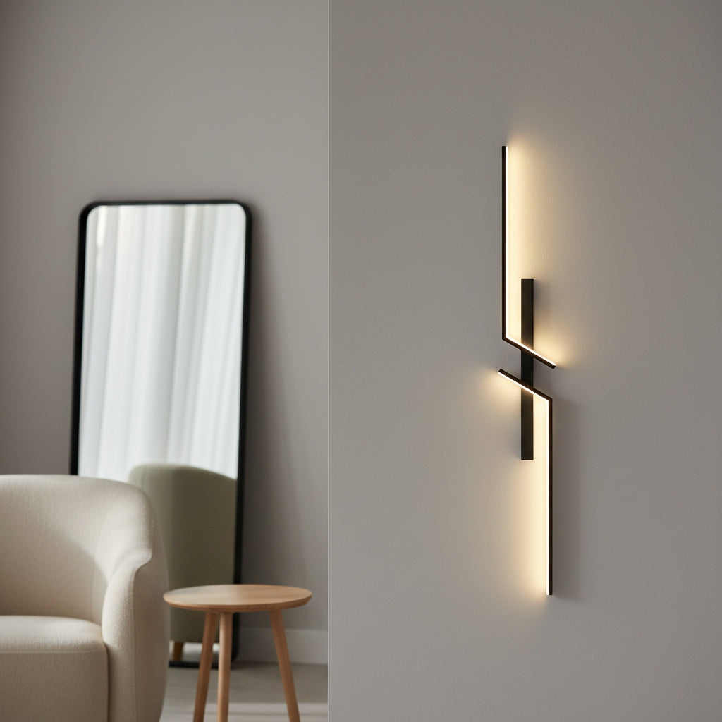 Modern LED Wall Lamp – Slim Strip Light with Remote Dimming for Bedroom & Living Room