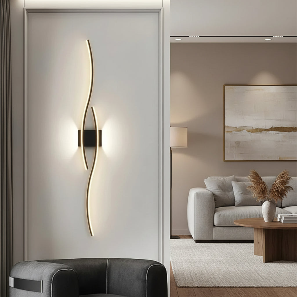 Modern LED Wall Lamp – Slim Strip Light with Remote Dimming for Bedroom & Living Room