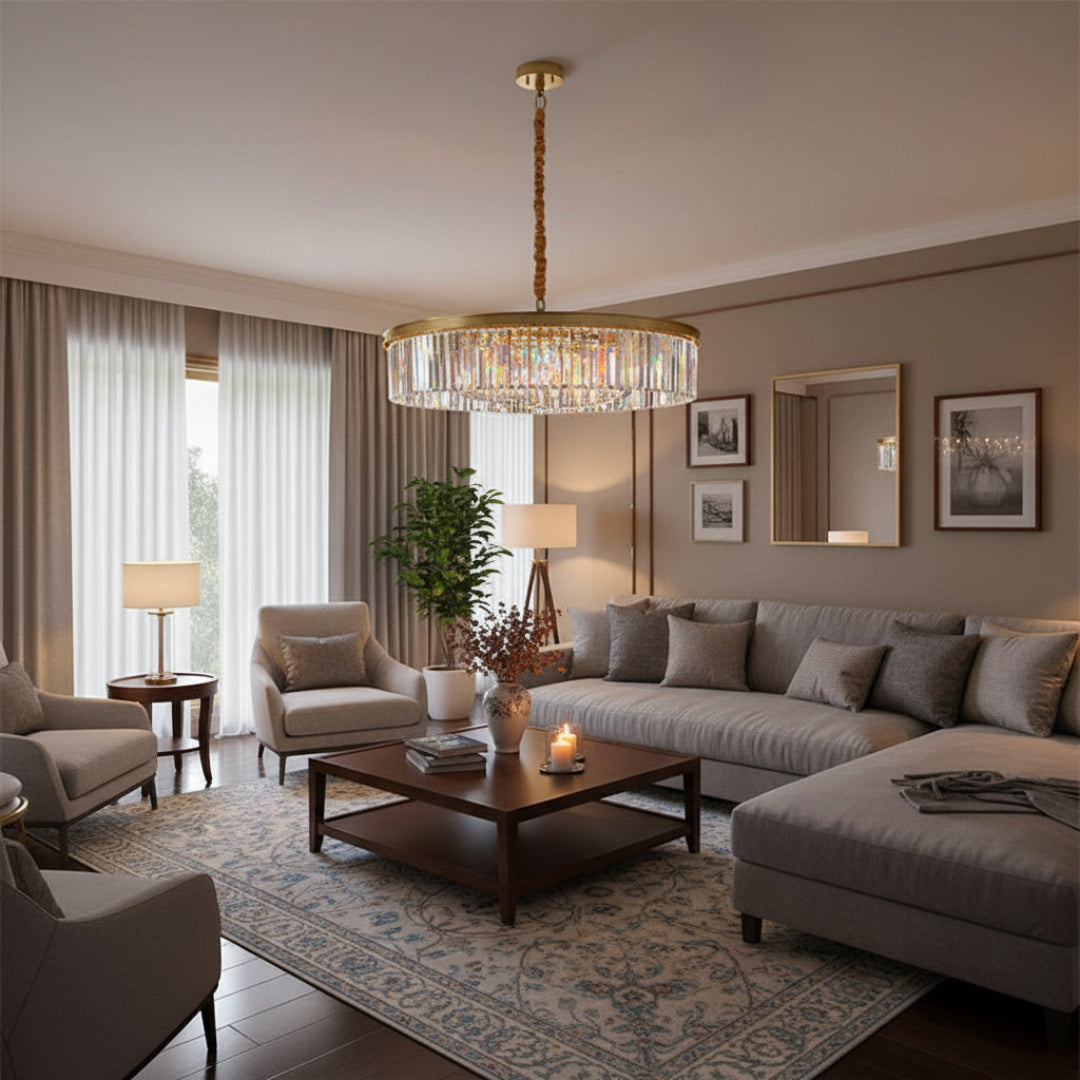 Nordic Crystal LED Chandelier – Modern Ceiling Light