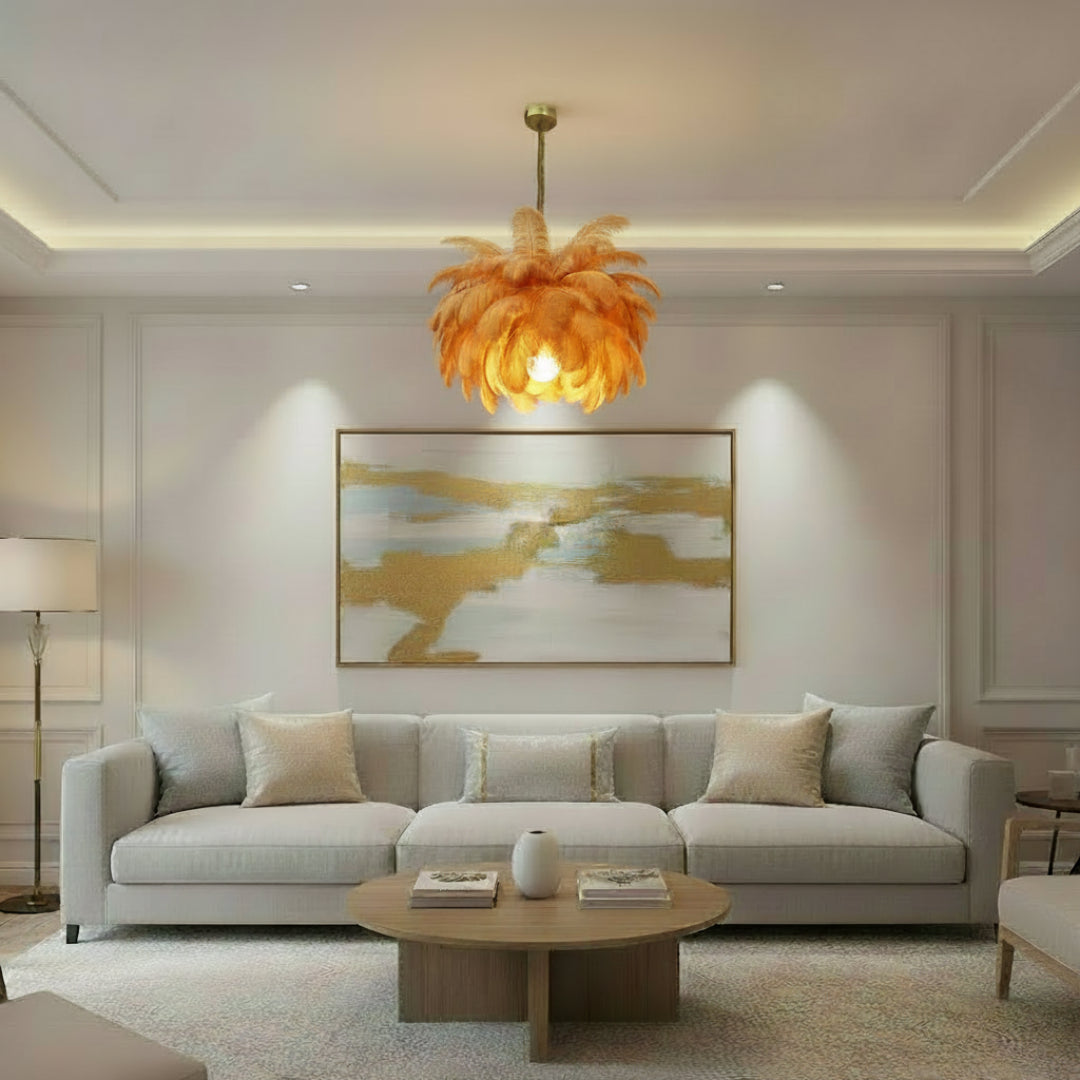 Feather Chandelier Ceiling Light – LED Pendant
