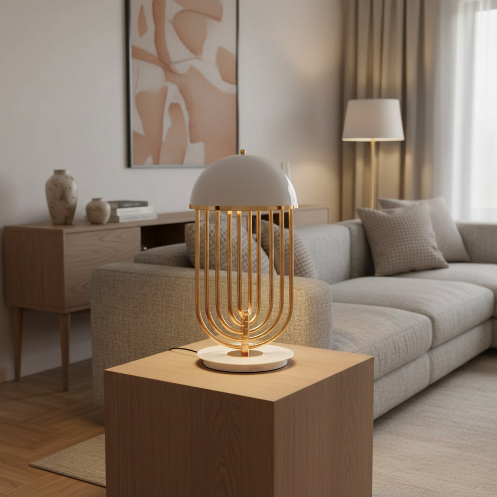 Nordic Table Lamp – Fabric Shade LED Light