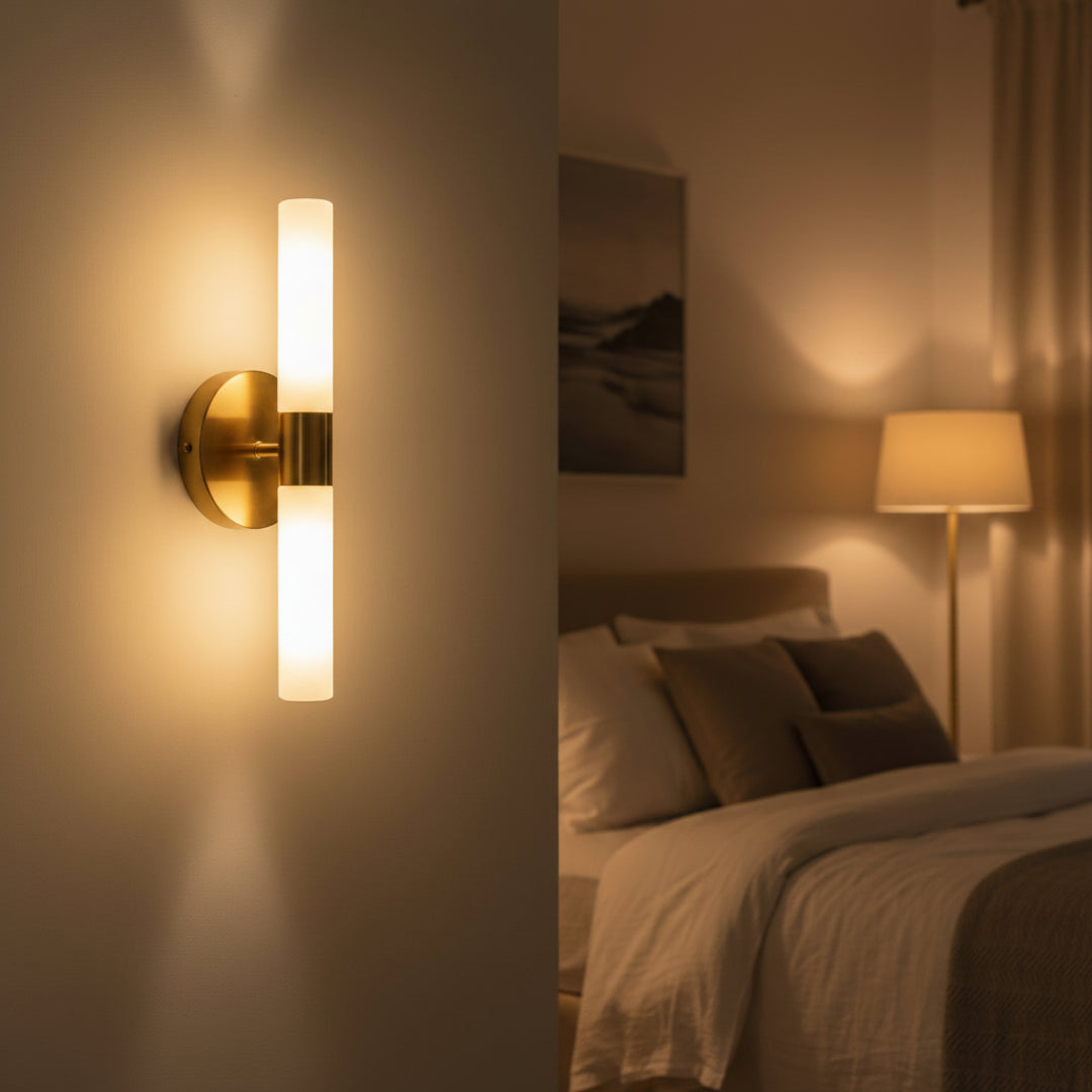 Modern White Glass LED Wall Lamp – Decorative Ambient Wall Light