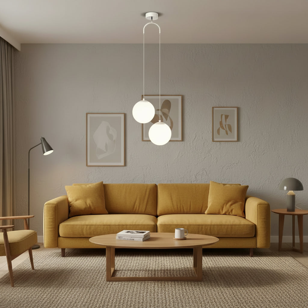 Glass LED Pendant Light – Modern Dining Room Hanging Lamp