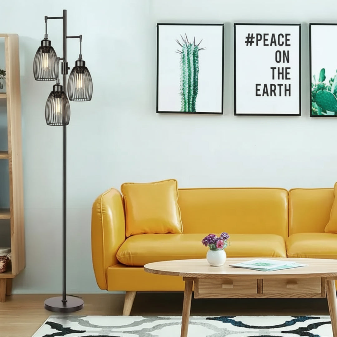 Retro Floor Lamp – Dimmable Standing Light for Living Room & Bedroom