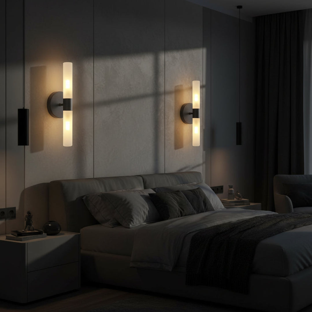 Modern White Glass LED Wall Lamp – Decorative Ambient Wall Light