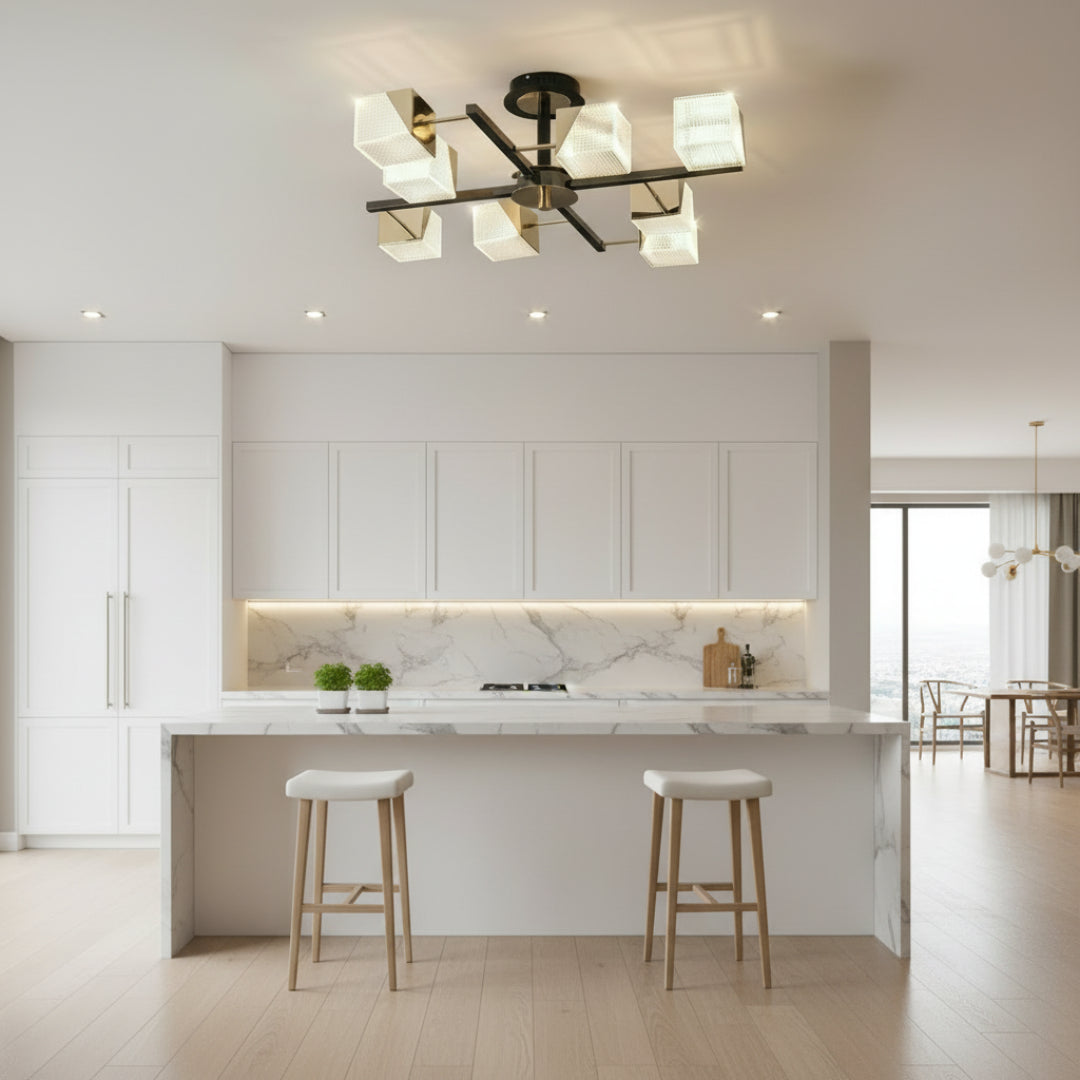 Cube LED Chandelier – Modern Acrylic Design