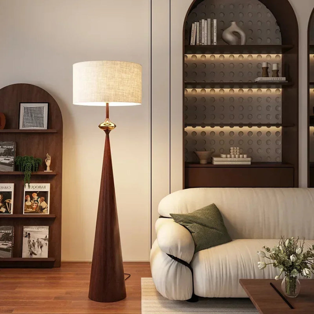 Wabi-Sabi Floor Lamp – Fabric Shade Minimal Design