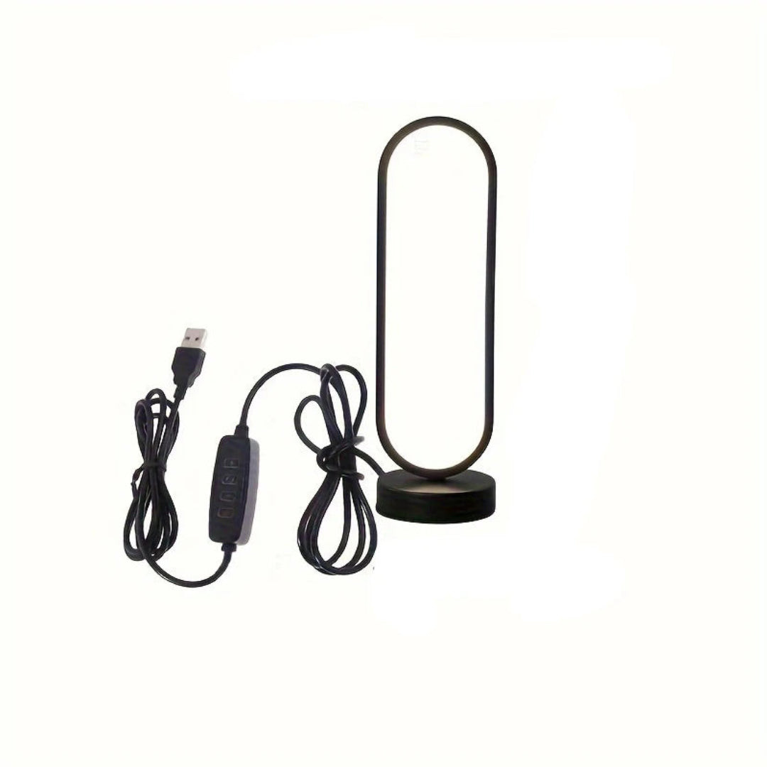 Modern Ring Bedside Lamp – Three-Color LED Light