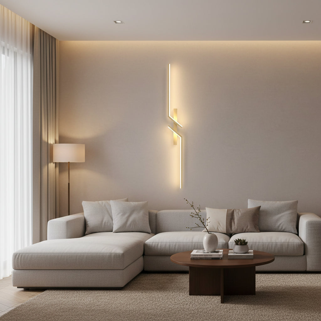 Modern LED Wall Lamp – Slim Strip Light with Remote Dimming for Bedroom & Living Room
