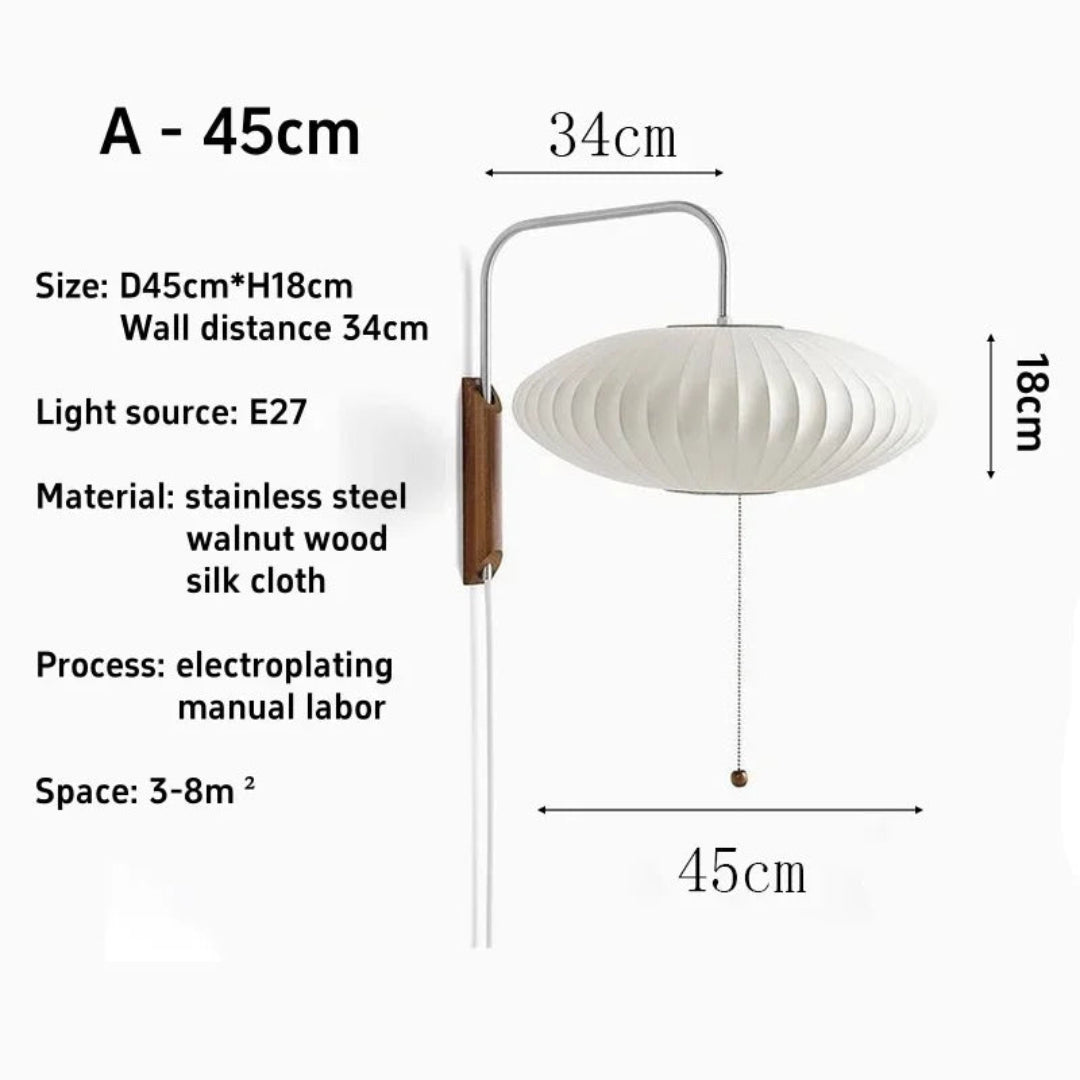 Italian Design Wall Lamp – Modern Silk Sconce