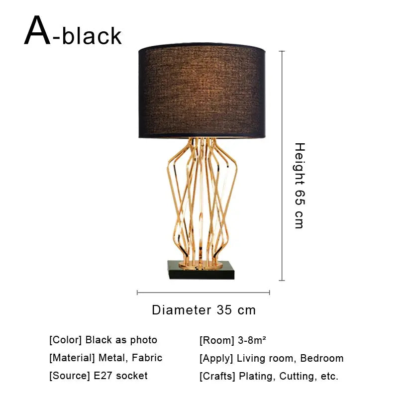 Nordic Table Lamp – Fabric Shade LED Light