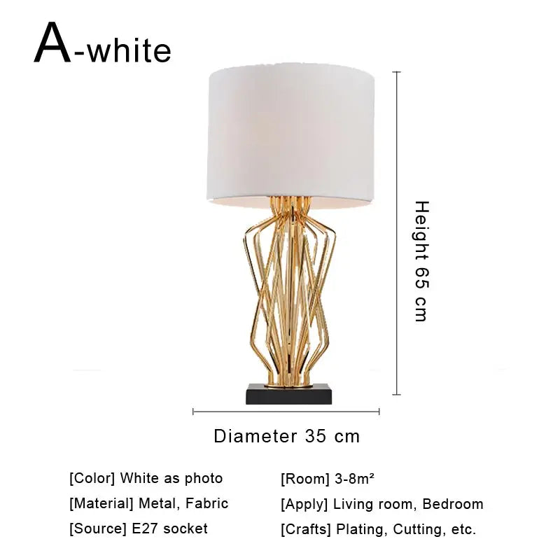 Nordic Table Lamp – Fabric Shade LED Light