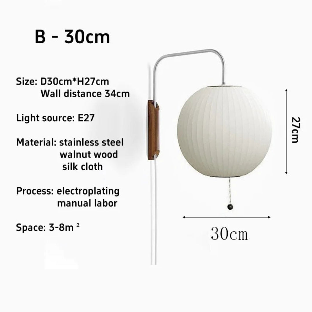 Italian Design Wall Lamp – Modern Silk Sconce