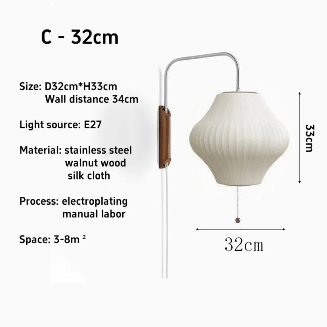 Italian Design Wall Lamp – Modern Silk Sconce