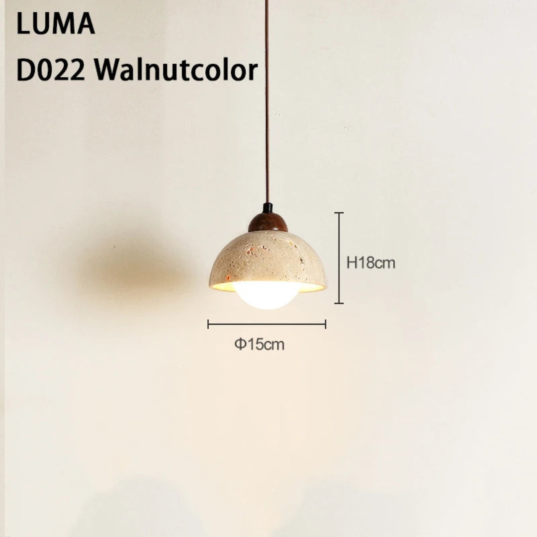 Natural Stone Pendant Light – Warm LED Glow