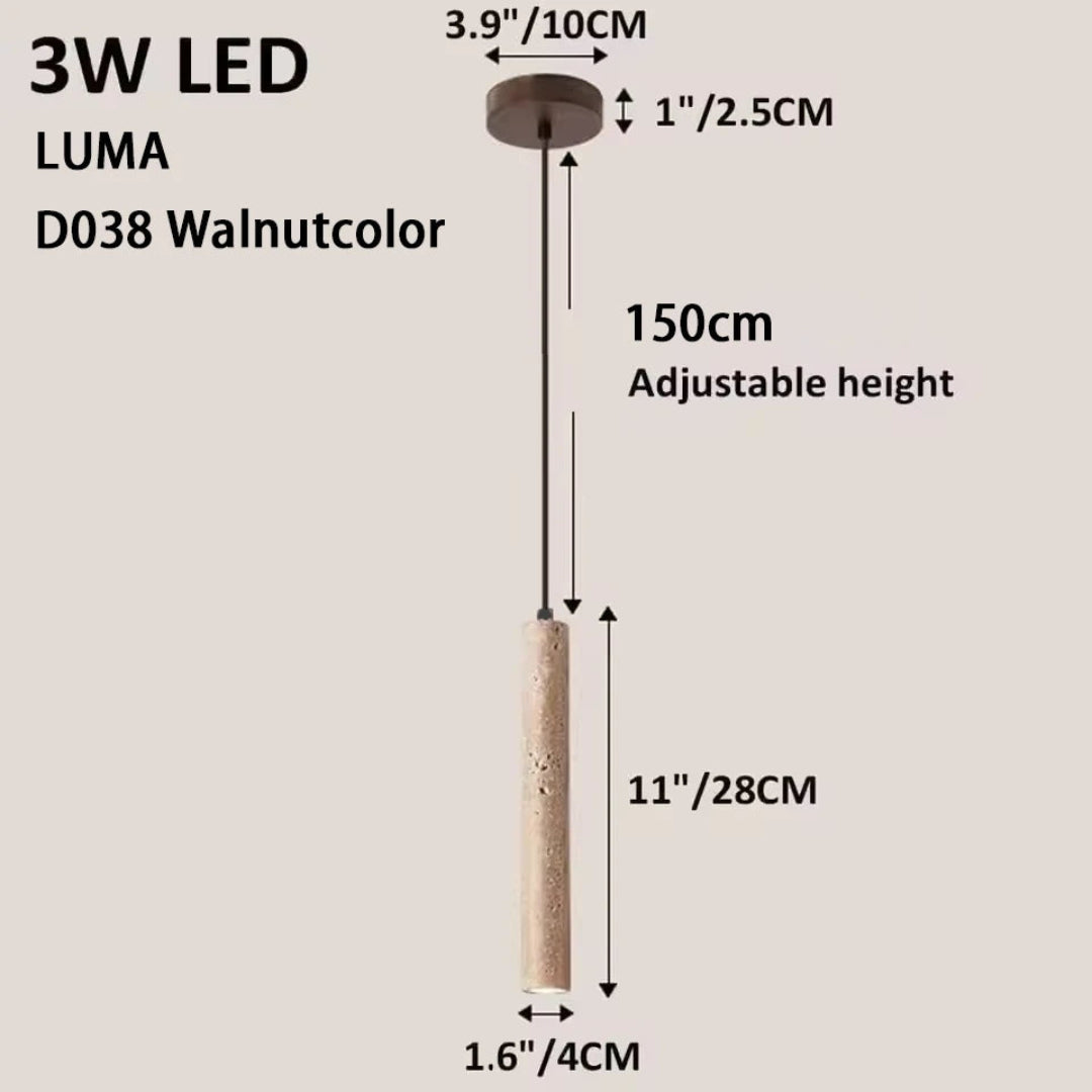 Natural Stone Pendant Light – Warm LED Glow