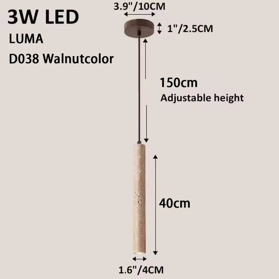 Natural Stone Pendant Light – Warm LED Glow