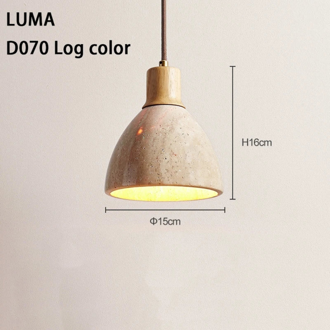Natural Stone Pendant Light – Warm LED Glow
